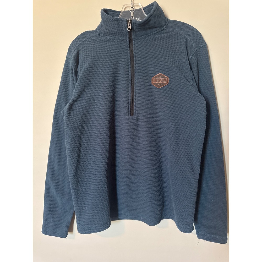Artisans Rosemary Beach Quarter Zip Fleece Pullover Blue Textured Mens Medium